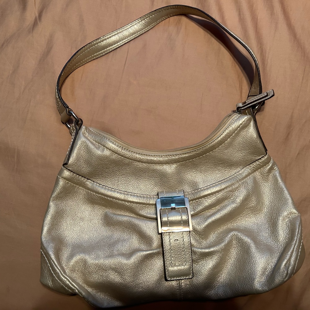 Goldish cream color hobo bag